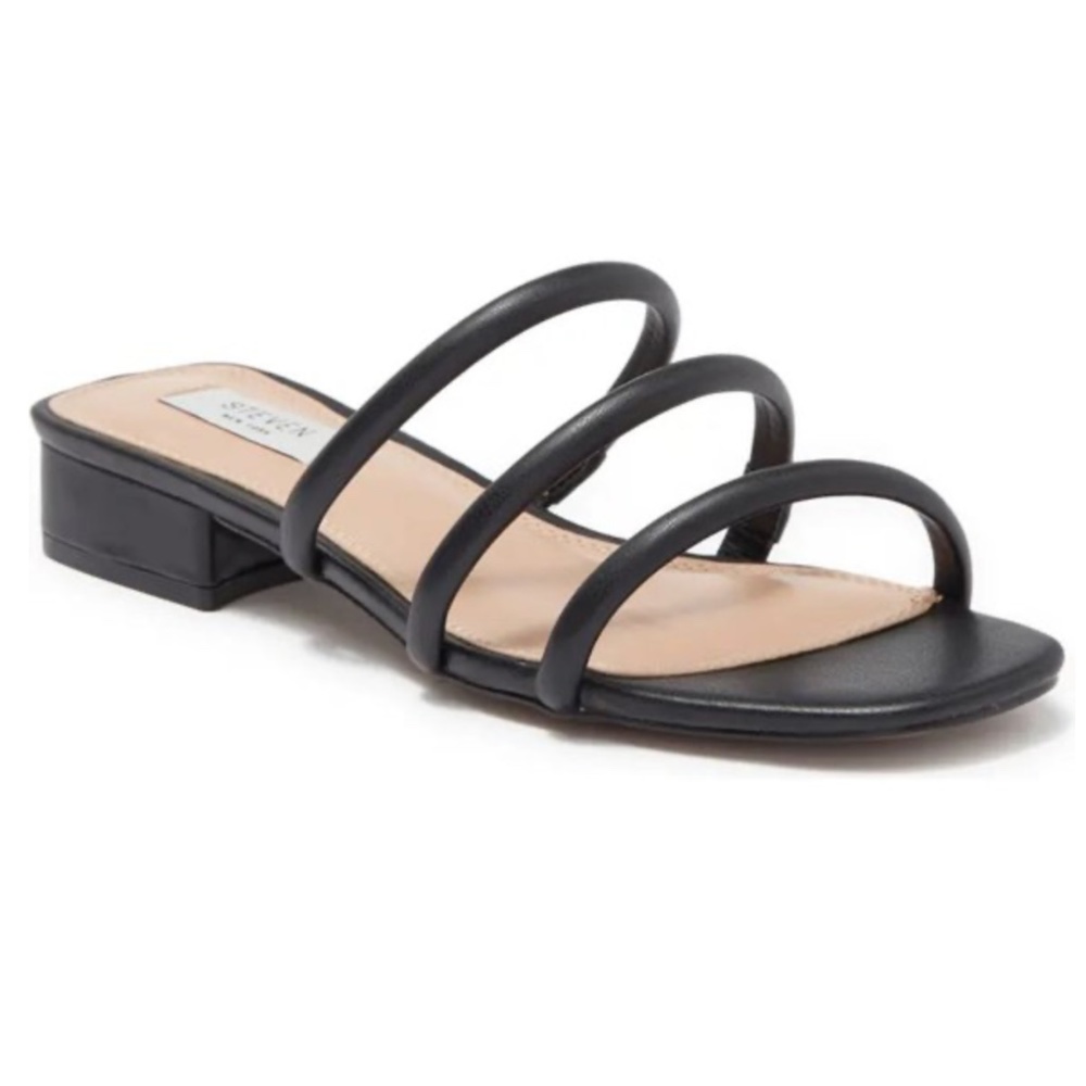 new Steven by Steve Madden Harviey triple strap black sandals